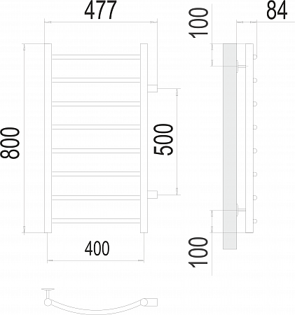 Классик П8 400х800 бп500 Полотенцесушитель  TERMINUS Орск - фото 3