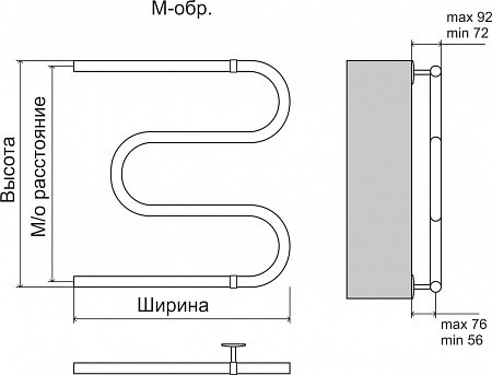 Эконом М-обр AISI 32х2 600х500 Полотенцесушитель  TERMINUS Орск - фото 3