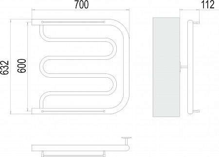 Фокстрот БШ 600х700 Полотенцесушитель  TERMINUS Орск - фото 3