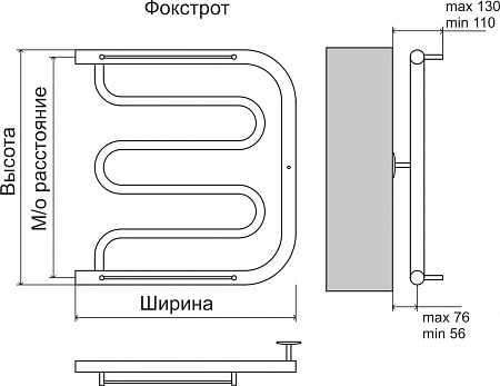 Фокстрот AISI 32х2 500х400 Полотенцесушитель  TERMINUS Орск - фото 4