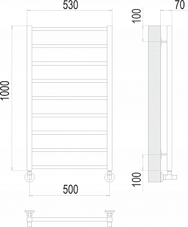 Контур П9 500х1000 Полотенцесушитель  TERMINUS Орск - фото 3