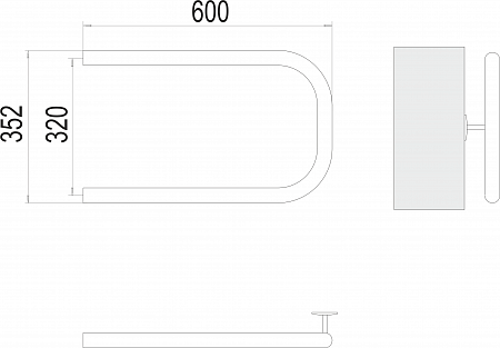 П-обр AISI 32х2 320х600 Полотенцесушитель  TERMINUS Орск - фото 3