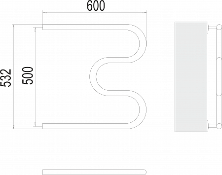 М-обр AISI 32х2 500х600 Полотенцесушитель  TERMINUS Орск - фото 3