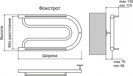 Фокстрот AISI 32х2 320х700 Полотенцесушитель  TERMINUS Орск - фото 3