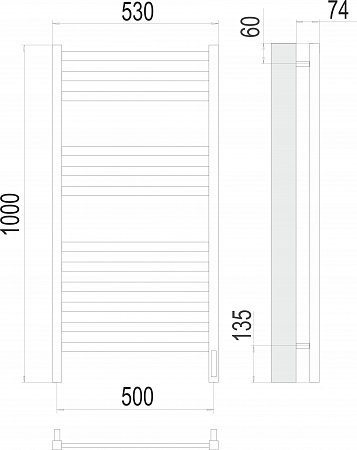 Енисей П12 500х1000  электро (sensor quick touch) Полотенцесушитель TERMINUS  Орск - фото 3