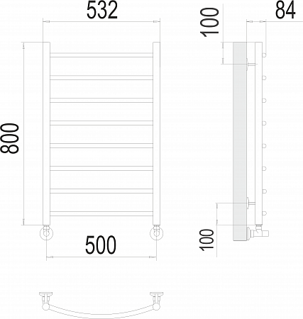 Классик П8 500х800 Полотенцесушитель  TERMINUS Орск - фото 3