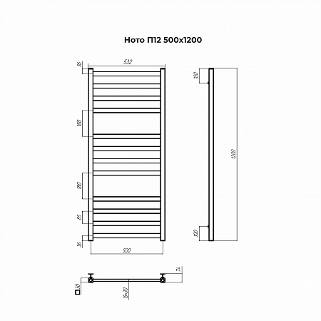 Ното П12 500х1200 Полотенцесушитель TERMINUS Орск - фото 3