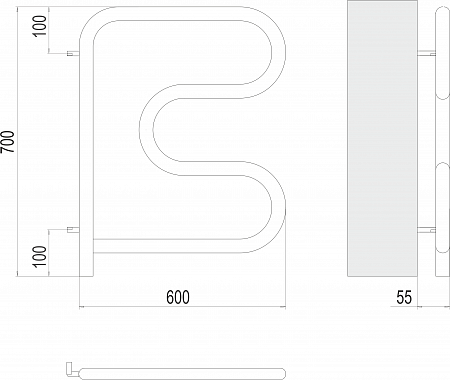Электро 25 F-обр 600х600 поворотный Полотенцесушитель TERMINUS Орск - фото 3
