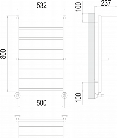 Аврора с 2-мя/п П8 500х800 Полотенцесушитель TERMINUS Орск - фото 3