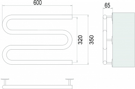 Электро 25 М-обр 600х350 Полотенцесушитель  TERMINUS Орск - фото 3