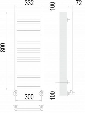 Аврора П16 300х800 Полотенцесушитель  TERMINUS Орск - фото 3