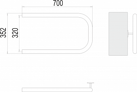 П-обр AISI 32х2 320х700 Полотенцесушитель  TERMINUS Орск - фото 3