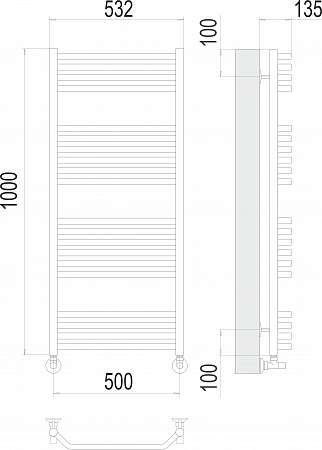 Виктория П20 500х1000 Полотенцесушитель  TERMINUS Орск - фото 3