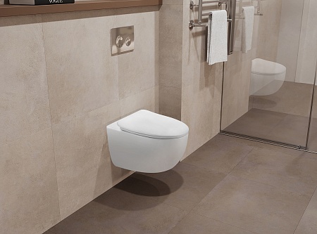 Подвесной унитаз безободковый Terminus Енисей Monolit 560х390 белый Орск - фото 1