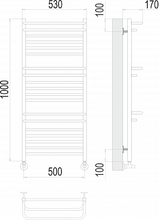 Орион П18 500х1000 Полотенцесушитель  TERMINUS Орск - фото 3