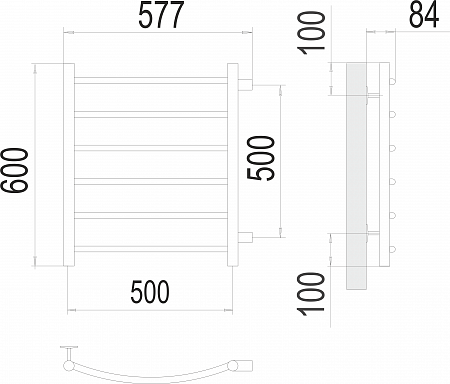 Классик П6 500х600 бп500 Полотенцесушитель  TERMINUS Орск - фото 3