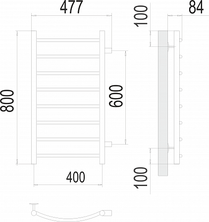 Классик П8 400х800 бп600 Полотенцесушитель  TERMINUS Орск - фото 3