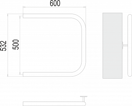 П-обр AISI 32х2 500х600 Полотенцесушитель  TERMINUS Орск - фото 3