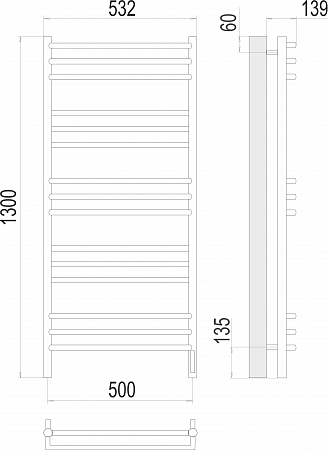 Прато П15 500х1300 электро (sensor quick touch) Полотенцесушитель  TERMINUS Орск - фото 3