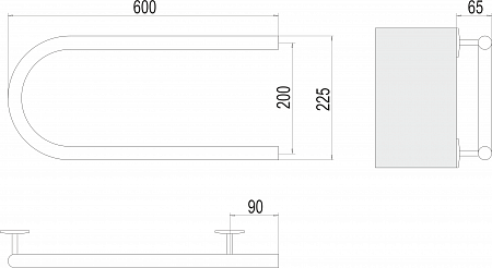 Электро 25 П-обр 600х200 Полотенцесушитель  TERMINUS Орск - фото 3