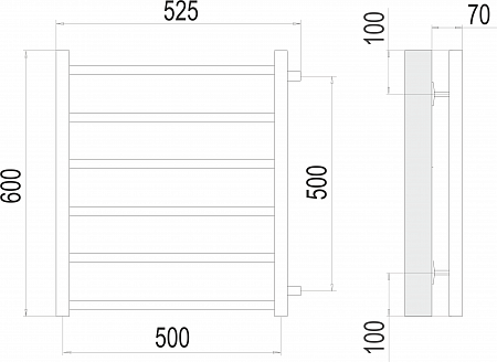 Вега П6 500х600 бп500 Полотенцесушитель  TERMINUS Орск - фото 3