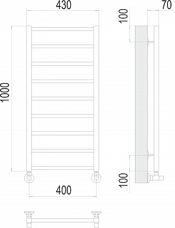 Контур П9 400х1000 Полотенцесушитель  TERMINUS Орск - фото 3