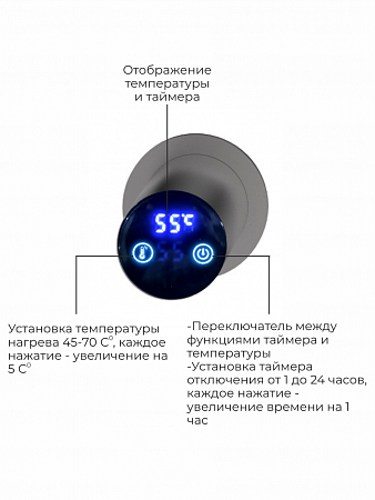 Аккорд П5 500х800 электро Полотенцесушитель TERMINUS Оружейная сталь Орск - фото 4